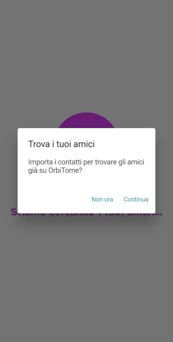 Finestra Trova i tuoi amici in OrbiTome