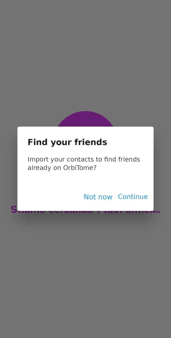 Find your friends dialog in OrbiTome