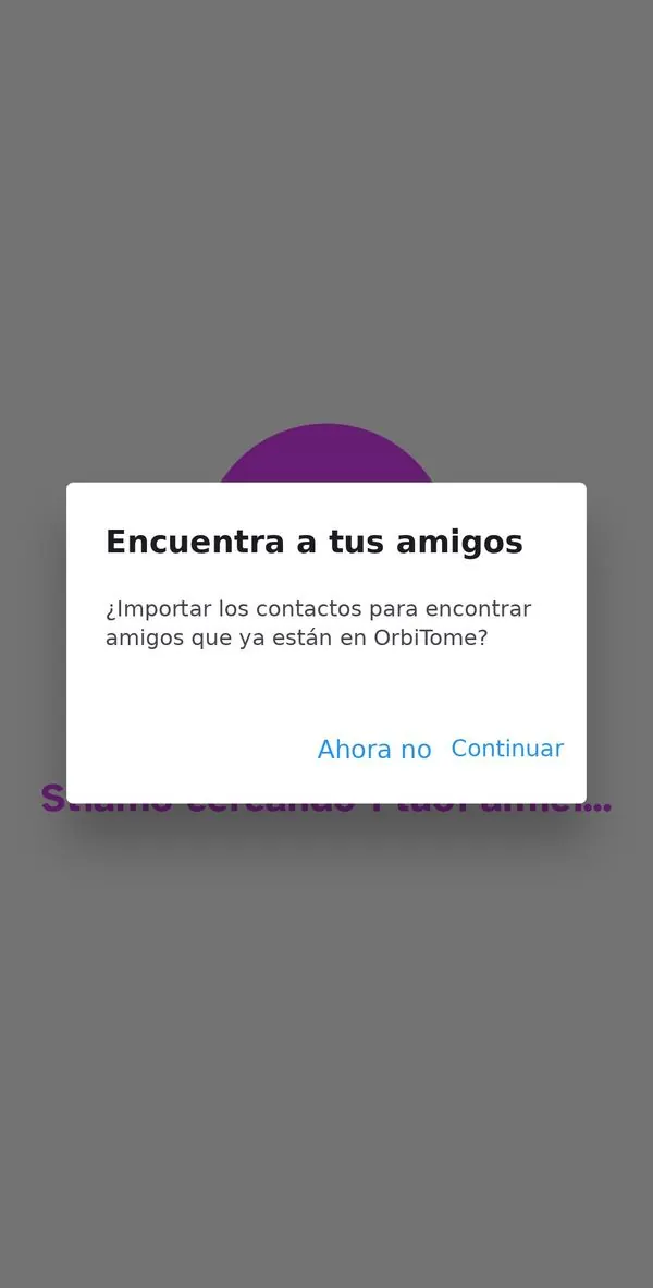 Ventana Encuentra a tus amigos en OrbiTome