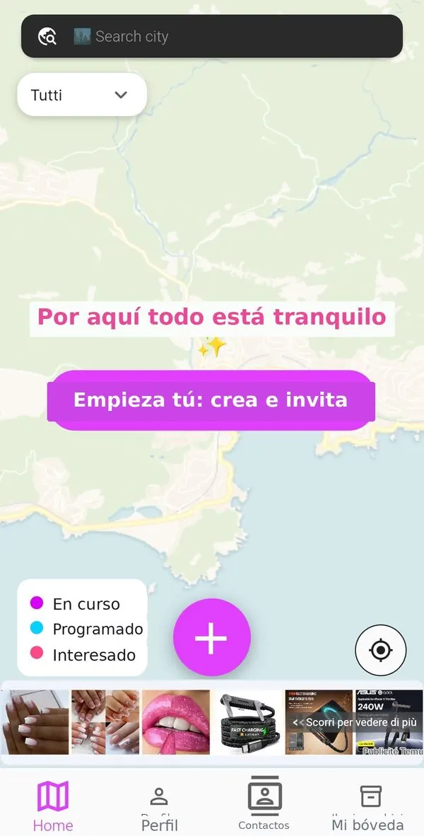 Inicio de OrbiTome sin eventos cercanos