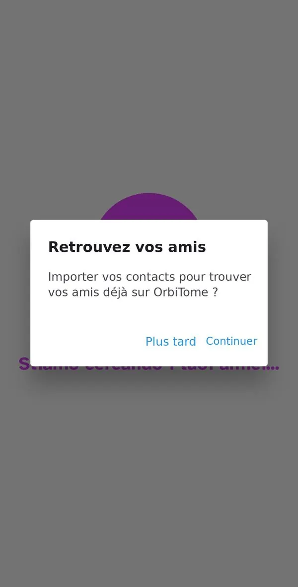 Fenêtre Retrouvez vos amis dans OrbiTome