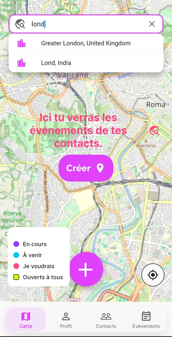 Recherche de ville sur la carte orbiTome