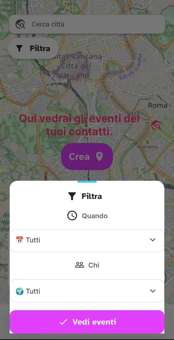 Pannello Filtra con i filtri Quando e Chi