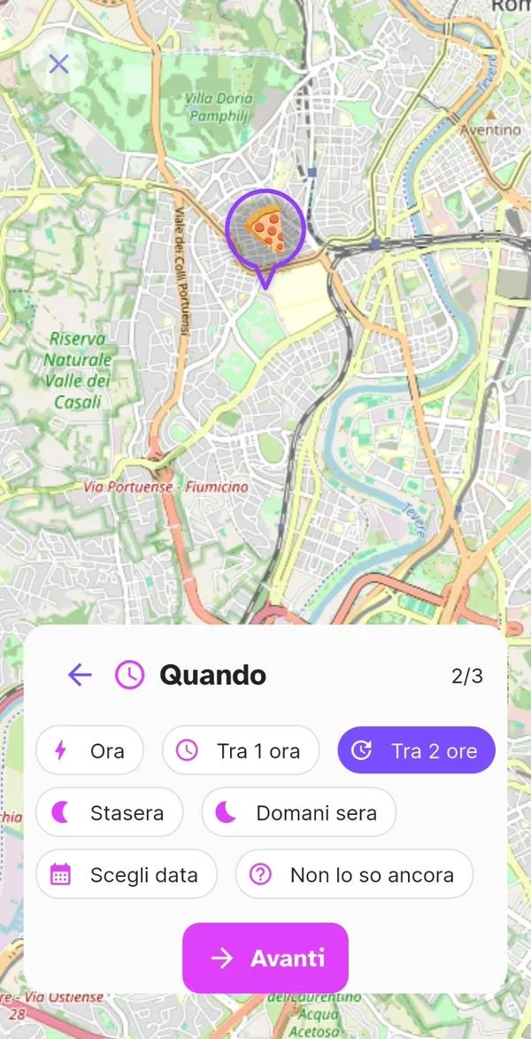 Secondo passo della creazione evento: quando
