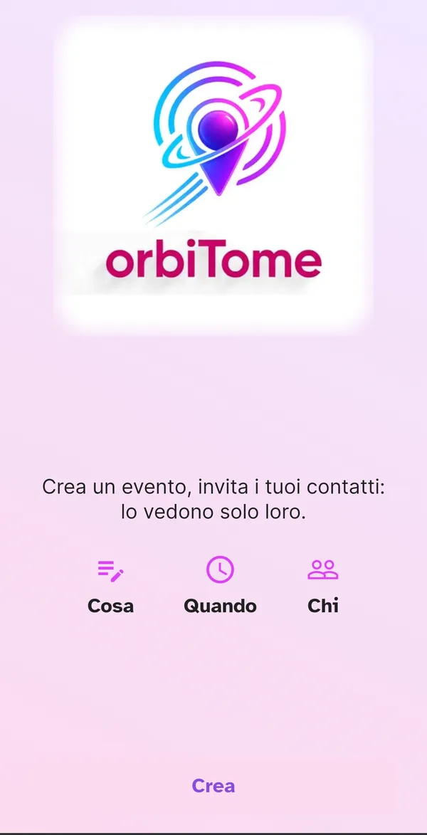 Schermata di introduzione con i tre passi Cosa, Quando, Chi