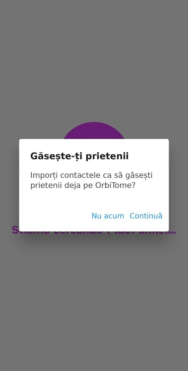Fereastra Găsește-ți prietenii în OrbiTome