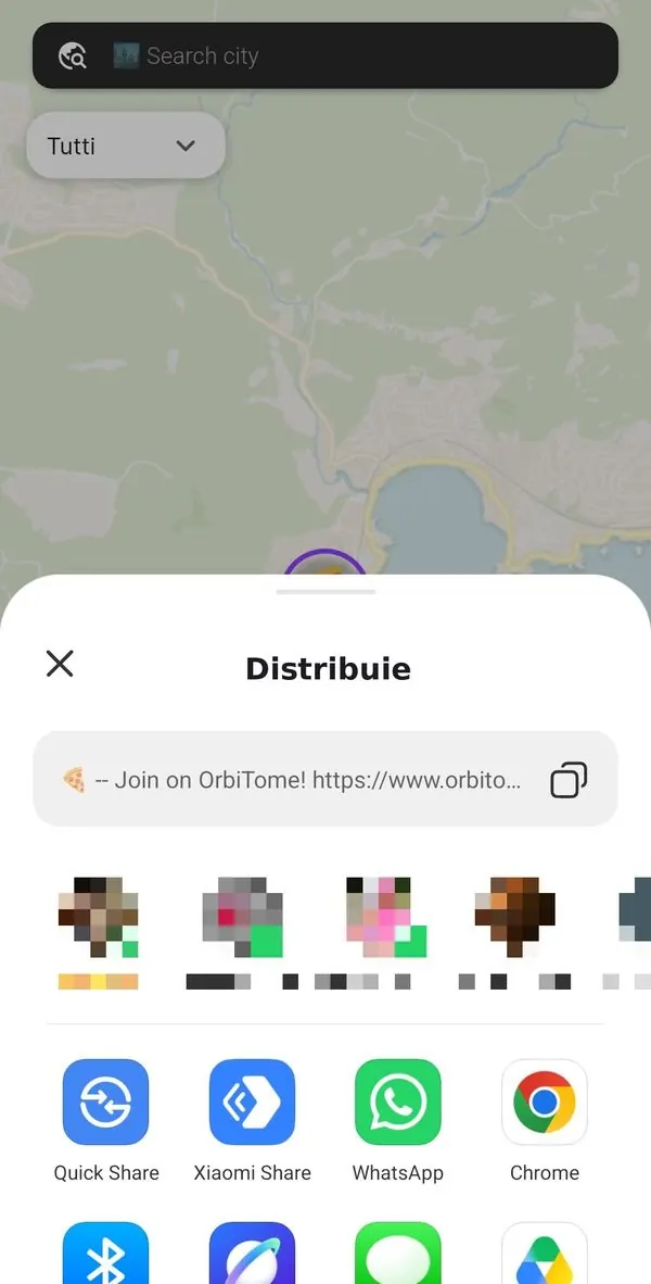 Panoul de distribuire a evenimentului