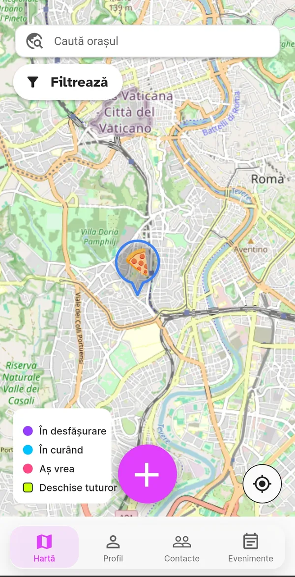 Evenimentul nou creat, vizibil pe hartă